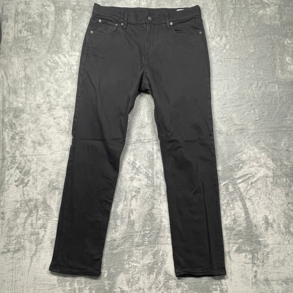 Gap Jeans Womens Black 90s Straight High Rise Stretch Long Denim Size 32 14L
